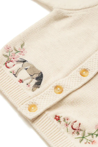 An image of the Eleanor Charles Horseshoe Floral Cardigan