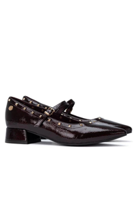 Pu Leather Heeled Court Shoe