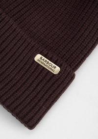 An image of the Barbour International Mallory Pom Beanie Hat
