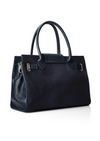 An image of the Fairfax & Favor Fairfax & Favor Windsor Handbag Navy Suede