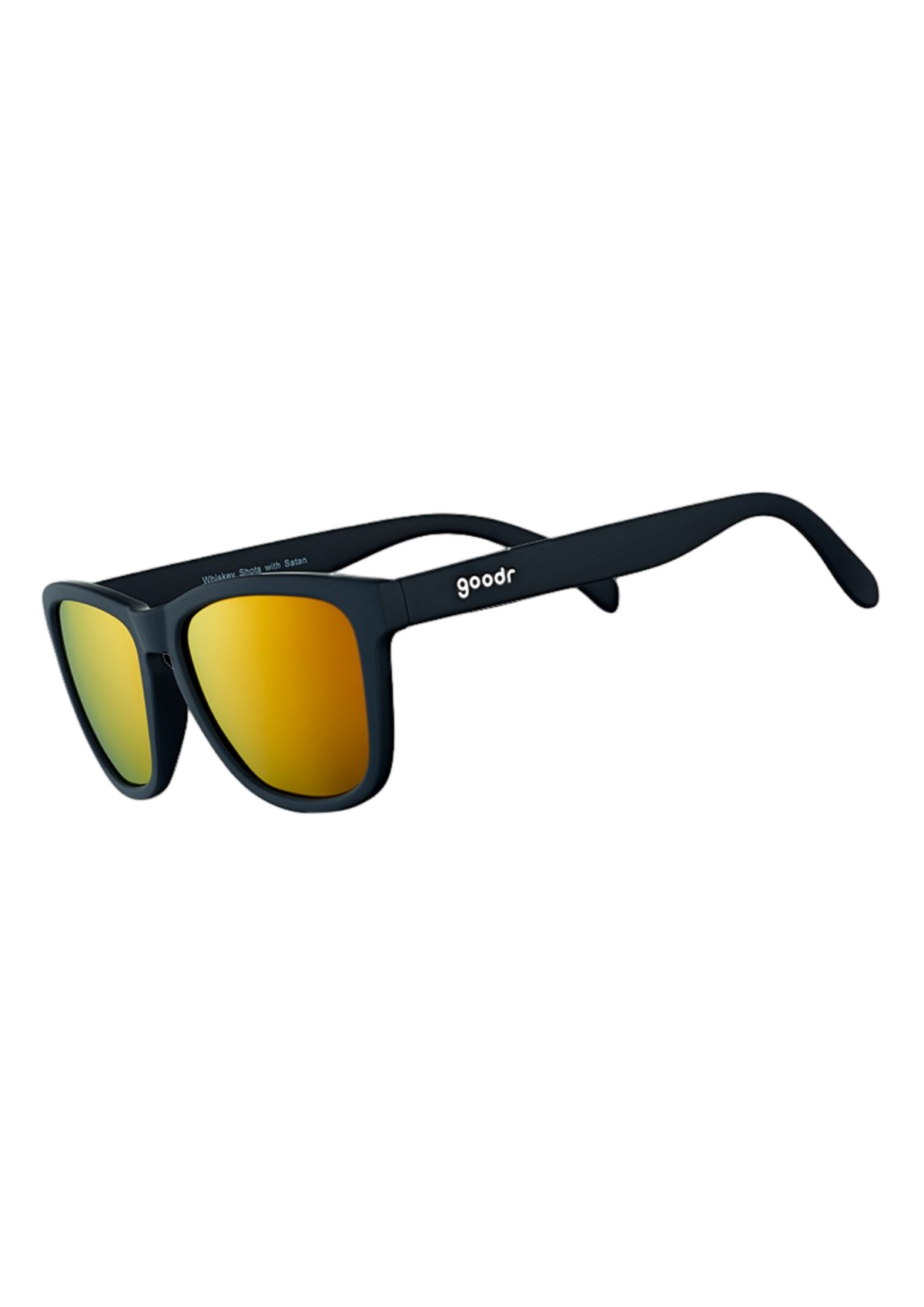 An image of the goodr Sunglasses Whiskey Shots With Satan Sunglasses