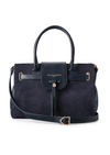 An image of the Fairfax & Favor Fairfax & Favor Windsor Handbag Navy Suede