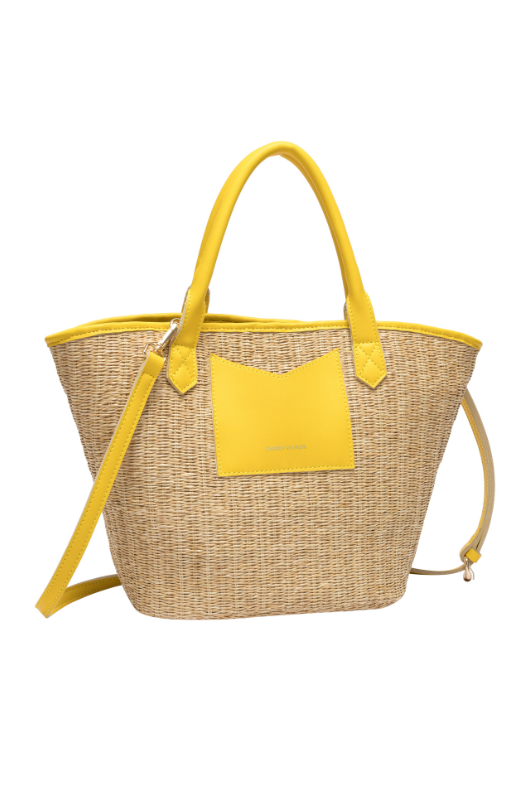 An image of the Every Other Large Twin Tote Bag in the colour Yellow.