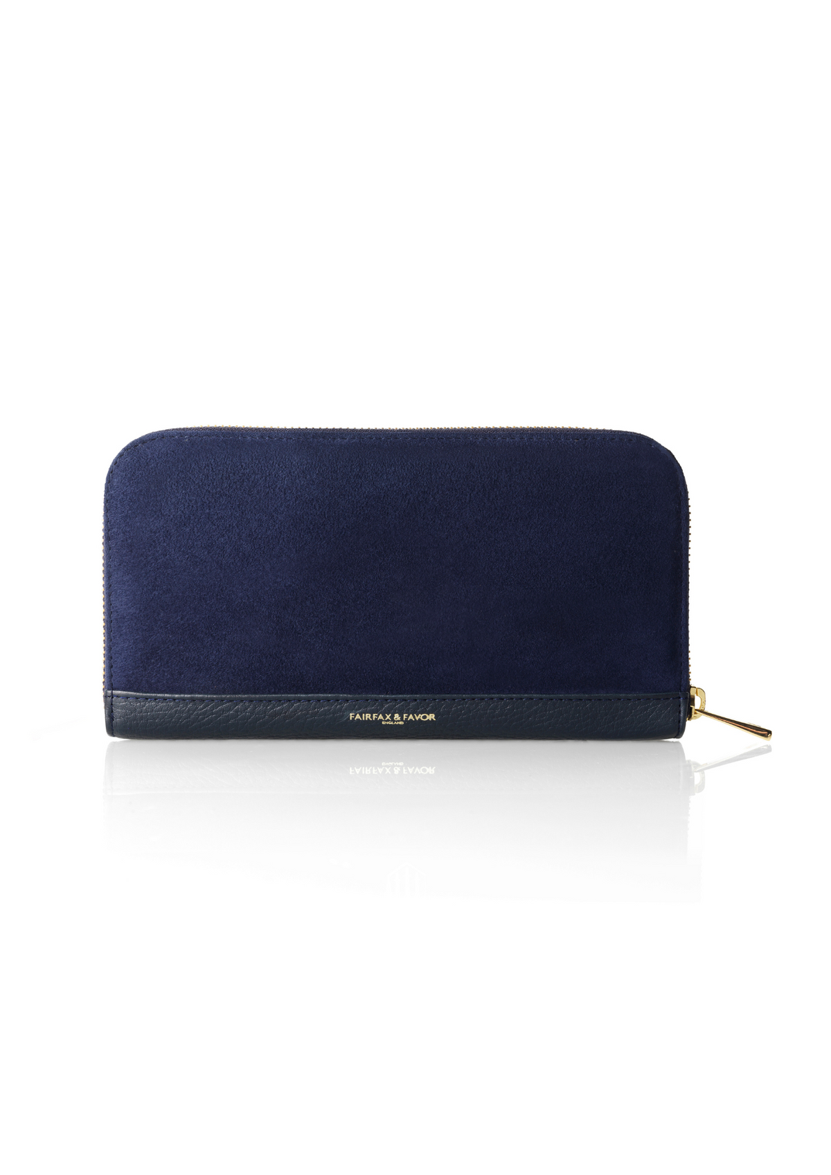 An image of the Fairfax & Favor Salisbury Purse Navy Suede