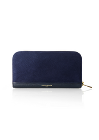 An image of the Fairfax & Favor Salisbury Purse Navy Suede