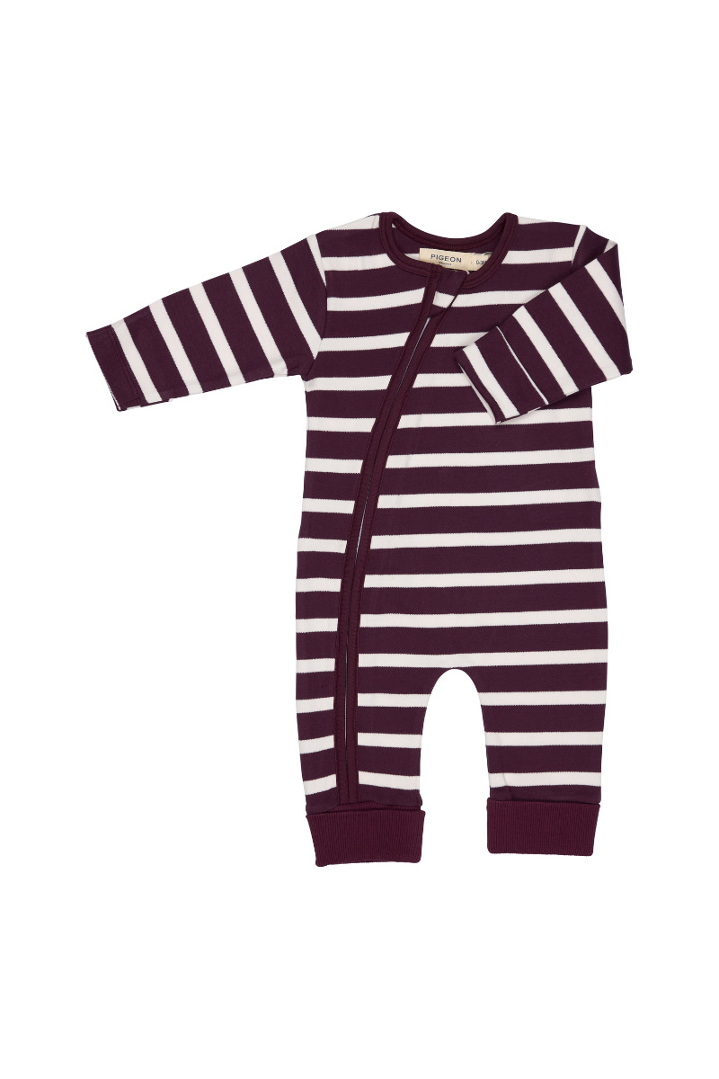 Zip romper (Breton stripe)