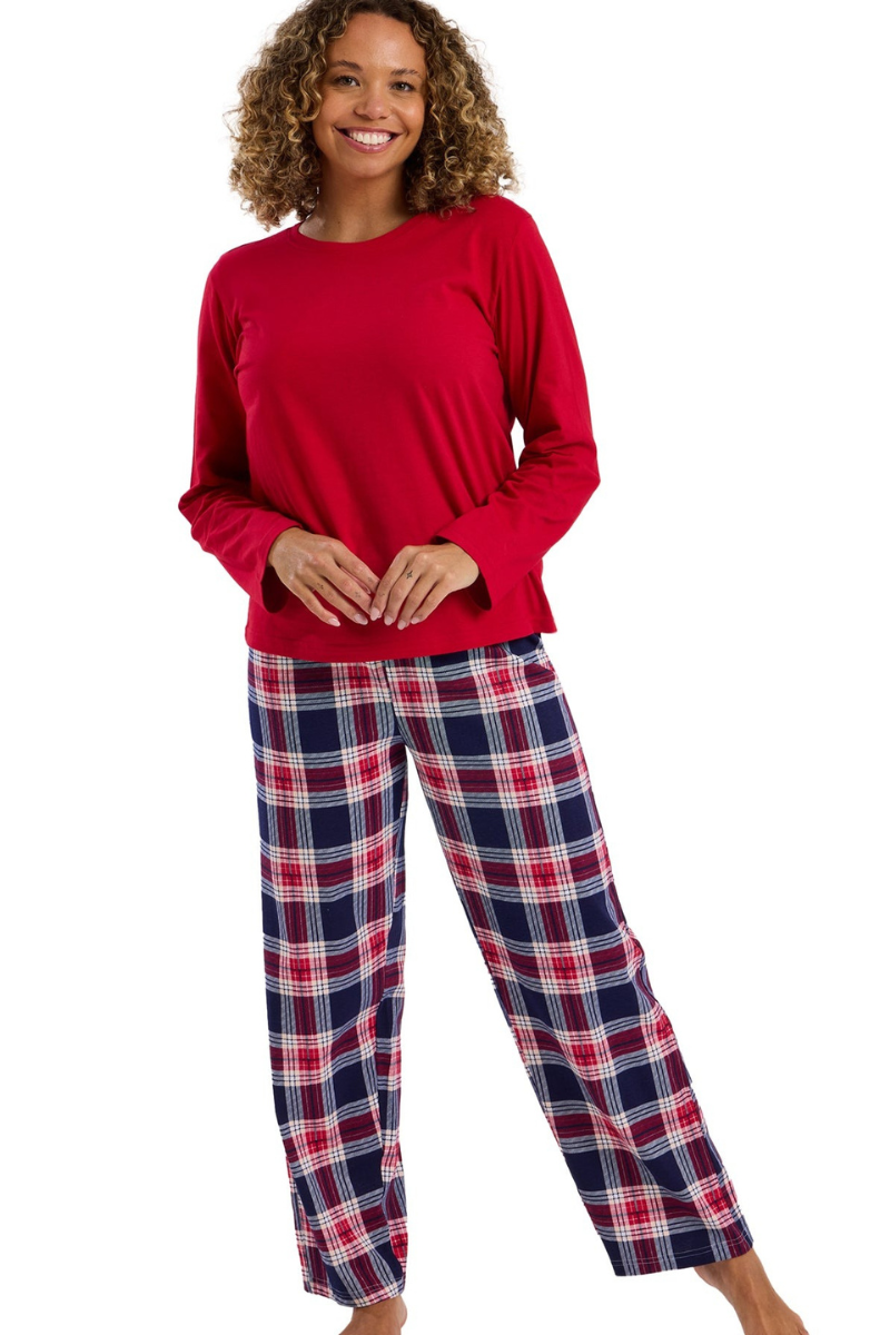 An image of the Marsylka Cotton Jersey Checked Pyjamas