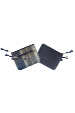 Earth Squared Emily Purse. A coin and card purse with two zipped compartments, satin button, and tweed design in the style Humbie.