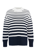 An image of the Barbour Marloes Knited Jumper in the colour Ecru Stripe.