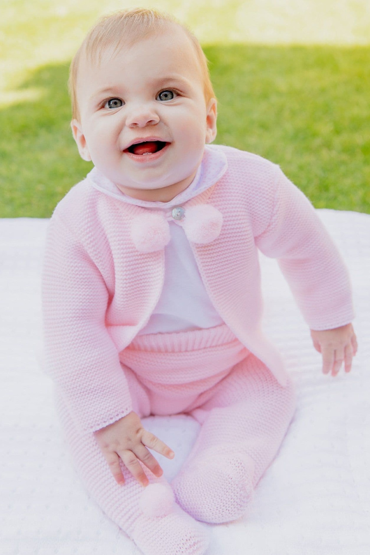An image of the Dandelion Knitted Pom Pom Top & Trousers