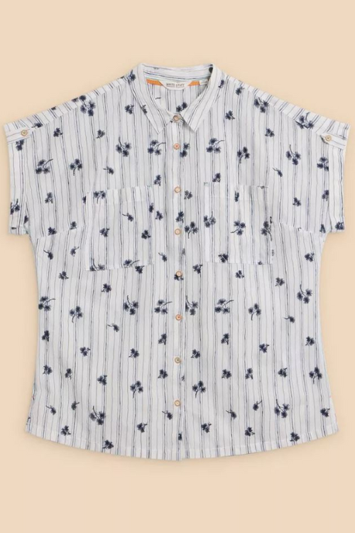 An image of the White Stuff Ellie Stripe Embroidered Shirt