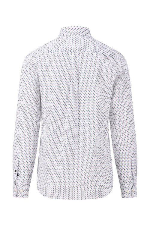 Fynch-Hatton Long Sleeve Print Shirt. A button-down shirt with a minimal all-over print, and subtle Fynch-Hatton branding on the chest.