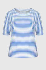 An image of the Bianca Dinia Striped Top in the colour Blue White.