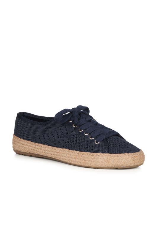 An image of the Emu Australia Agonis Crochet Espadrille in the colour Midnight.