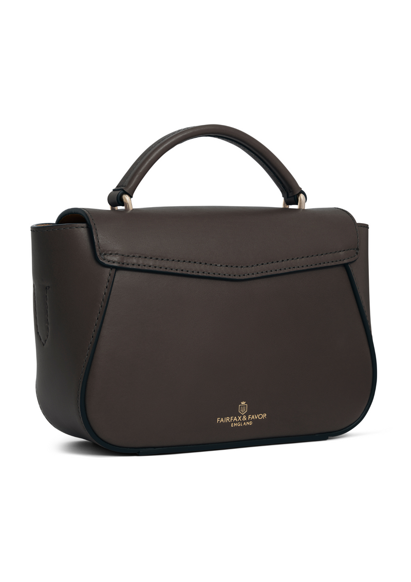 An image of the Fairfax & Favor Fairfax & Favor Mini Blenheim Handbag Mahogany Leather