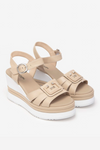 An image of the Nero Giardini Leather Wedged Sandals