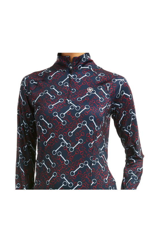 An image of the Ariat Lowell 2.0 1/4 Baselayer in the colour Team Print.