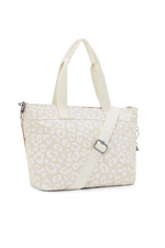 Kipling Colissa S Tote Bag - back view, chic cheetah print with two carry handles and an adjustable detachable strap