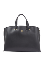 An image of the Tommy Hilfiger TH Modern Small Structured Tote in the colour Black.