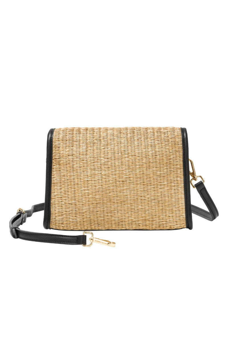 An image of the Every Other Straw Flap Over Cross Body Bag