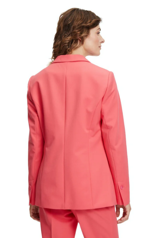 An image of the Betty Barclay Blazer Jacket in Coral Red.