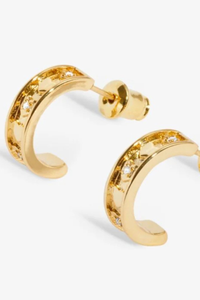 An image of the Joma Jewellery Style Stories Barrel Hoop Earrings