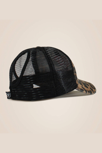 Embossed Logo Cheetah Print Cap