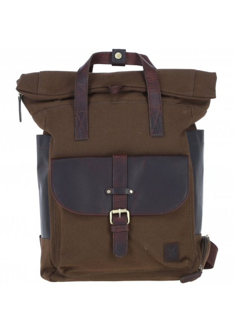 An image of the Ashwood Leather Canvas Leather Backpack