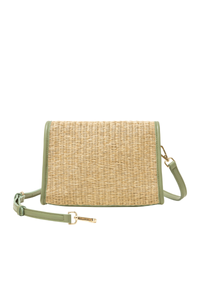 An image of the Every Other Straw Flap Over Cross Body Bag
