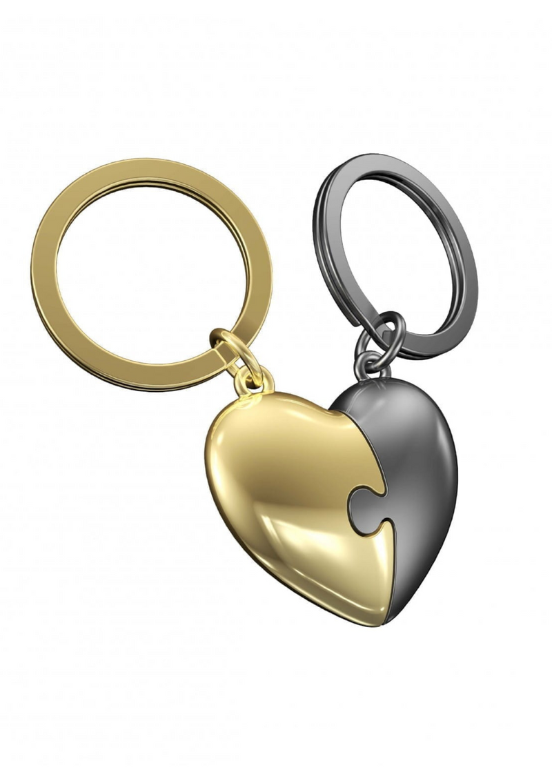 An image of the Oli Olsen Two Piece Heart Puzzle Keyring