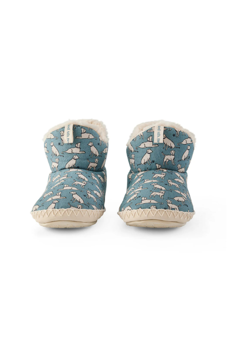 An image of the Bedroom Athletics Lily All Over Dog Print Slipper Boot