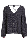 An image of the Tommy Hilfiger Polka Dot V Blouse