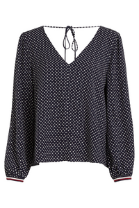 An image of the Tommy Hilfiger Polka Dot V Blouse