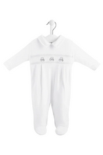 An image of the Dandelion Little Tractor Smocked Sleepsuit