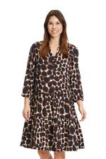 Betty Barclay Animal Print Dress with 3/4 length sleeves, relaxed fit, and all over animal print.