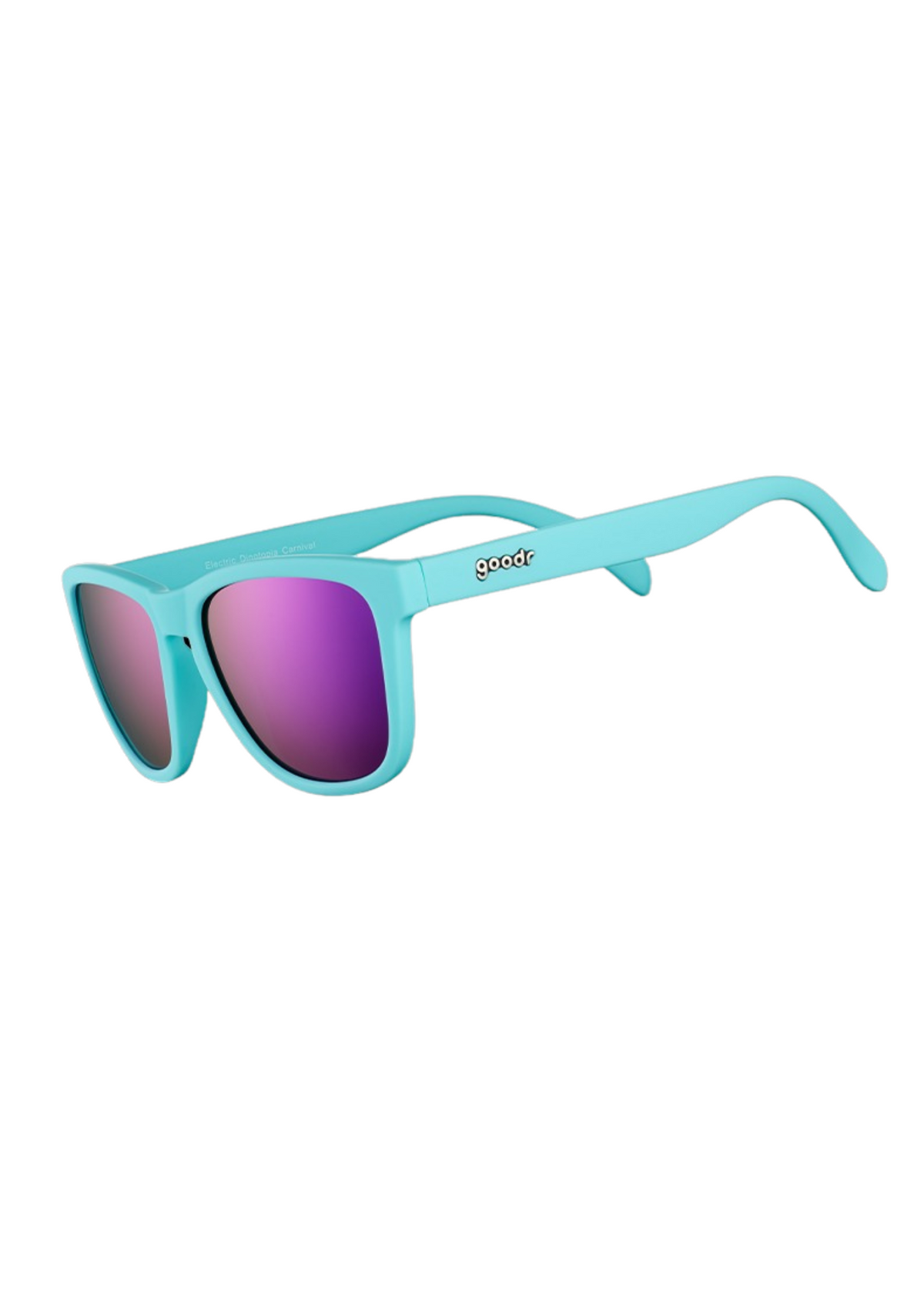 An image of the goodr Sunglasses Electric Dinotopia Carnival Sunglasses