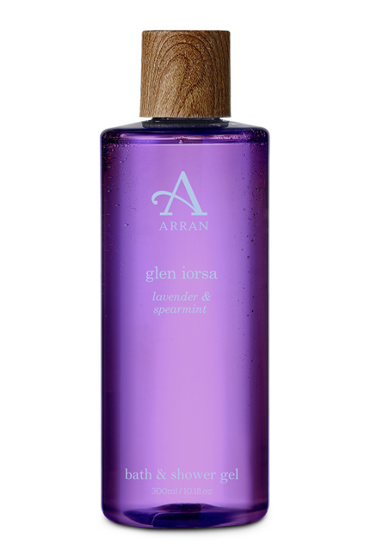 An image of the ARRAN Sense of Scotland Glen Iorsa Lavender ad Spearment Bath & Shower Gel.