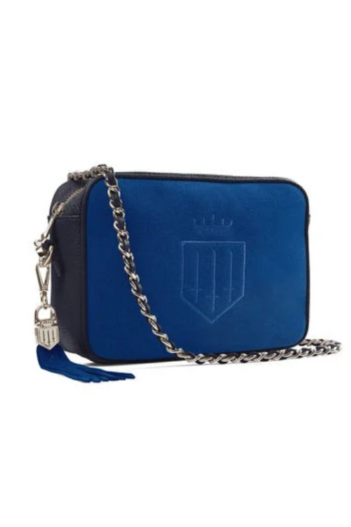 An image of the Fairfax & Favor The Finsbury Crossbody Bag in the colour Porto Blue/Navy.