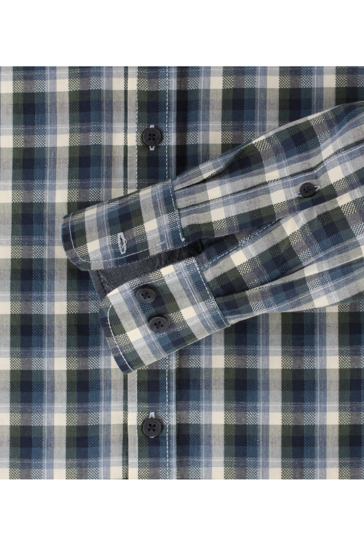 Casa Moda Long Sleeve Check Shirt. A casual fit shirt with long sleeves, Kent collar, button fastening, and all over check pattern.