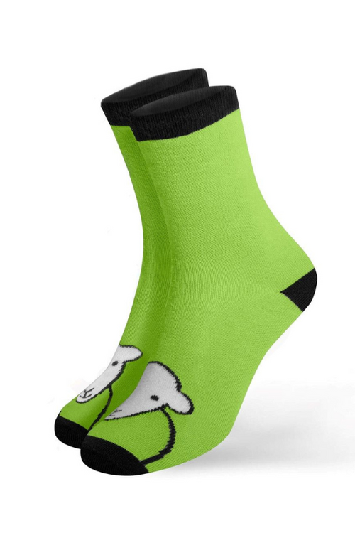 An image of The Herdy Company Herdy 'Hello' Socks in green.