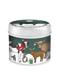 An image of the The Country Candle Company Emma Lawrence Festive Designs Tin Candle