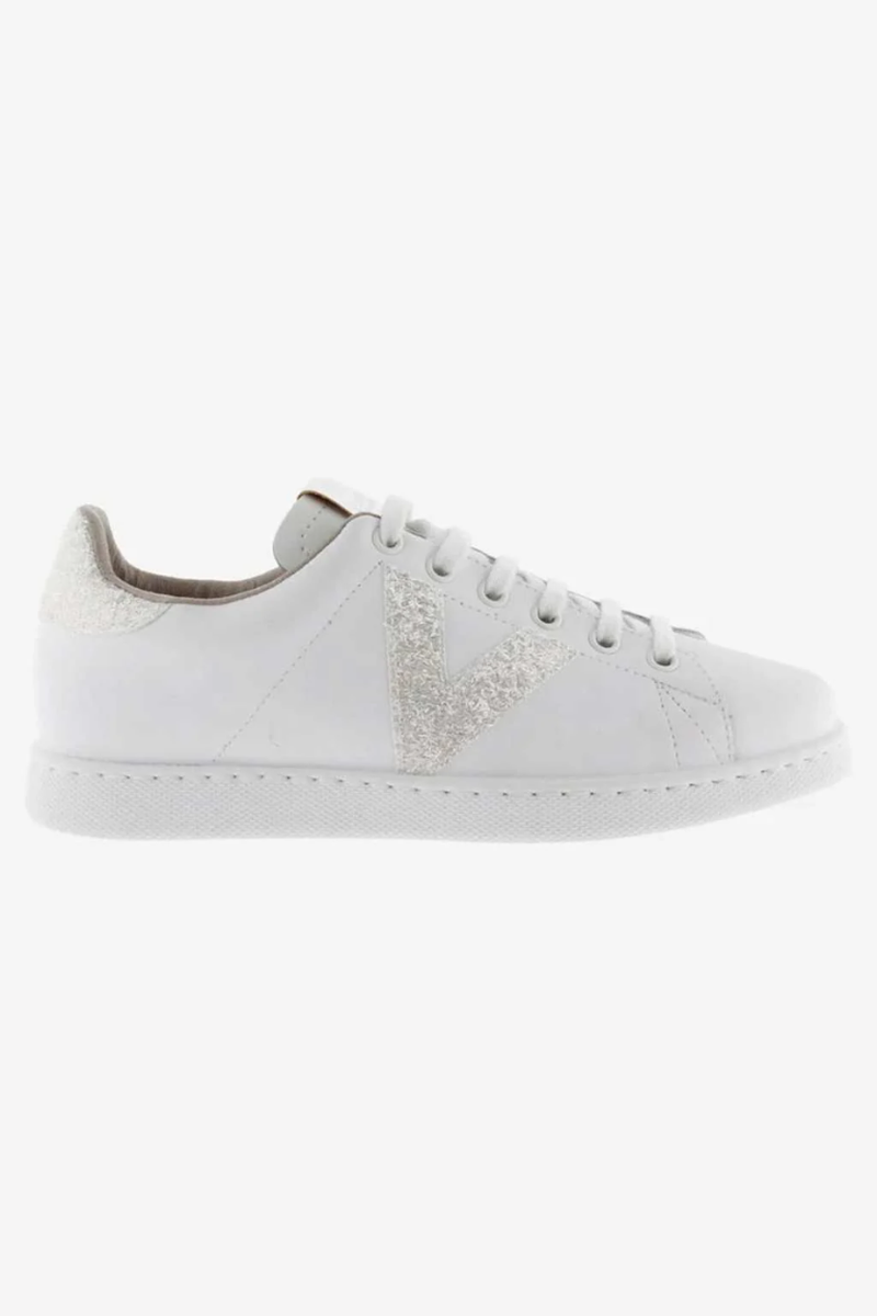 An image of the Victoria Tennis Leather & Glitter Swirls Trainer