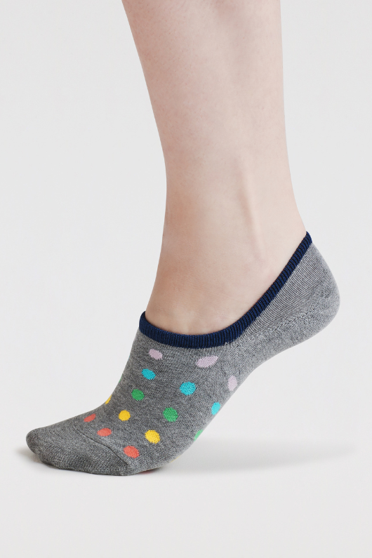 An image of the Thought Dina Rainbow No Show Socks