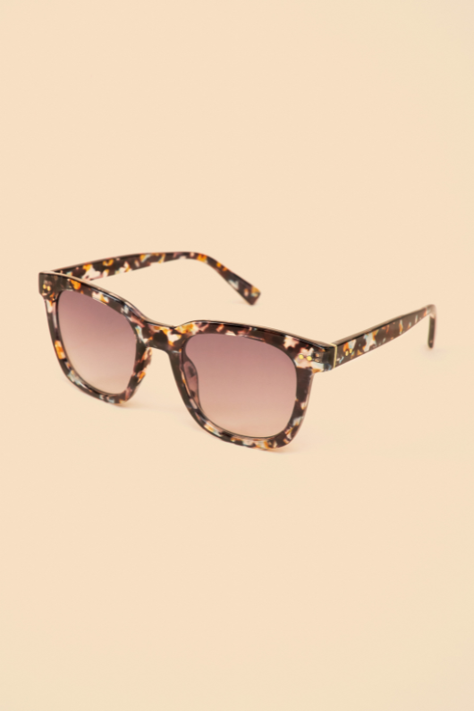 Powder Katana Sunglasses. Classic shape sunglasses with light & dark specs on the frame.