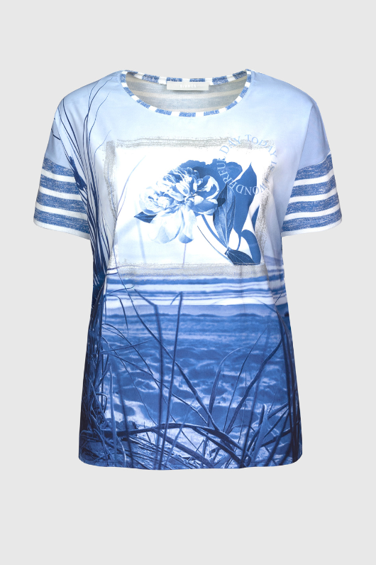 An image of the Bianca Julie Stripe Top - Floral Mix