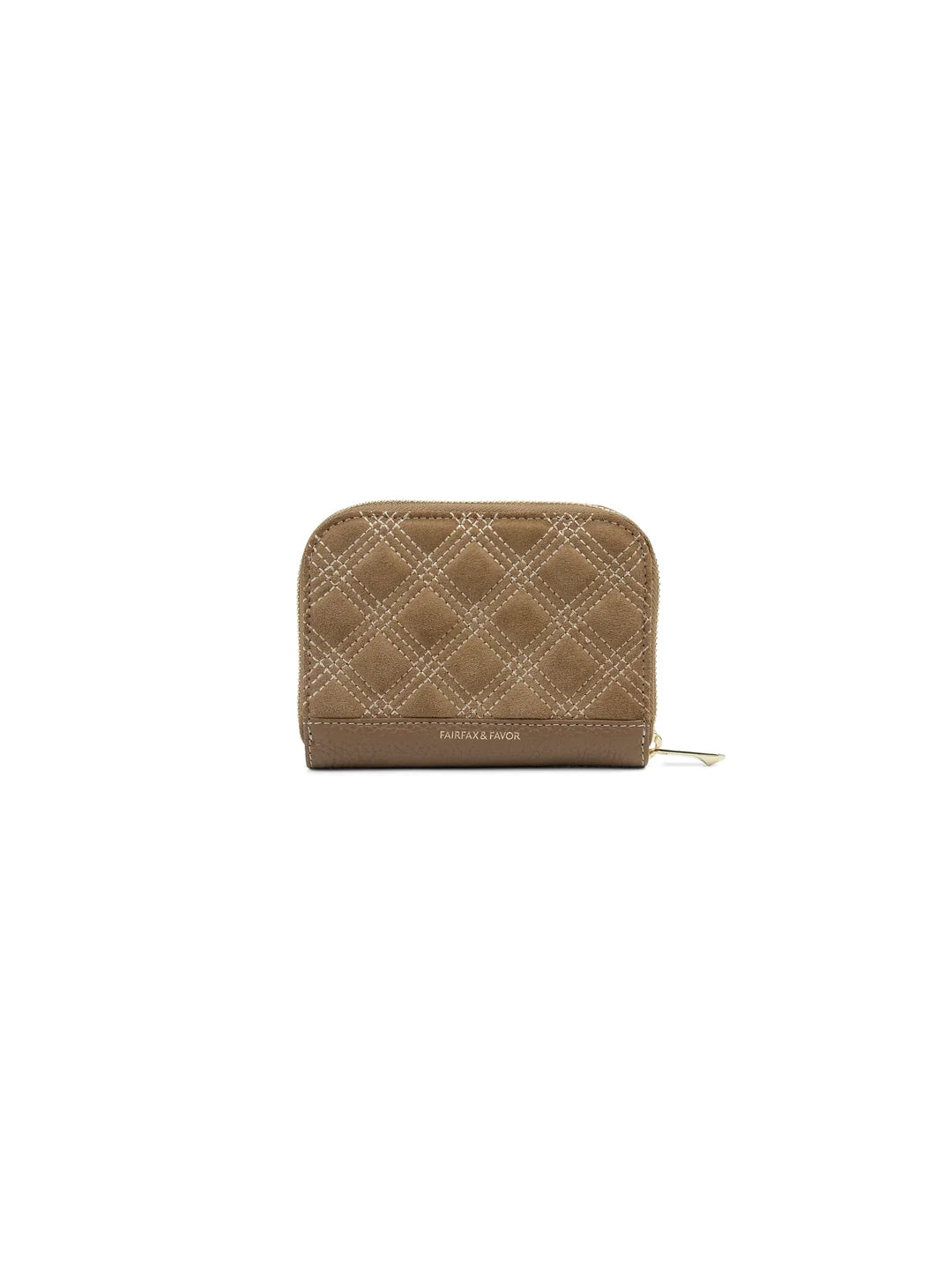 Fairfax & Favor Mini Salisbury Purse Quilted Tan Suede