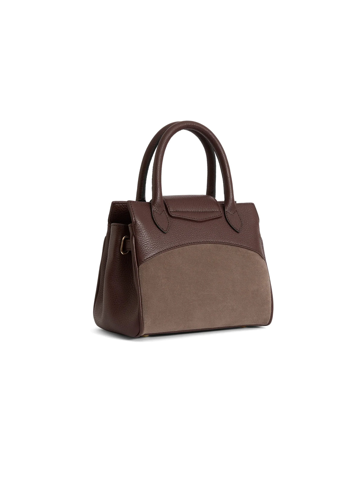 Fairfax & Favor Stockist Exclusive - Mini Windsor Handbag Port and Deep Taupe Suede