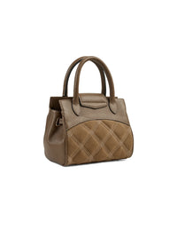 Fairfax & Favor Mini Windsor Handbag Quilted Tan Suede