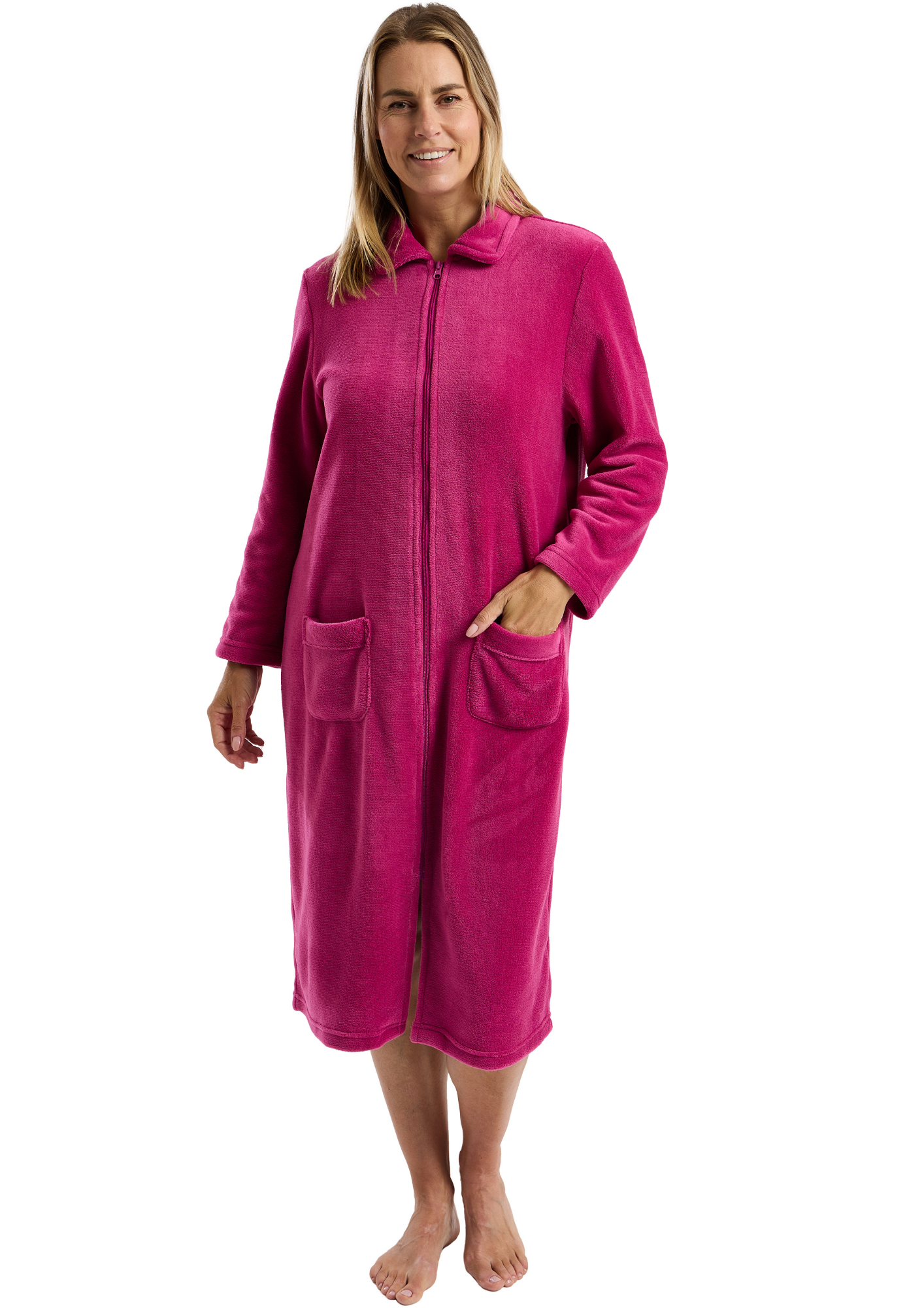 An image of the Marsylka Coral Fleece Zipper Robe