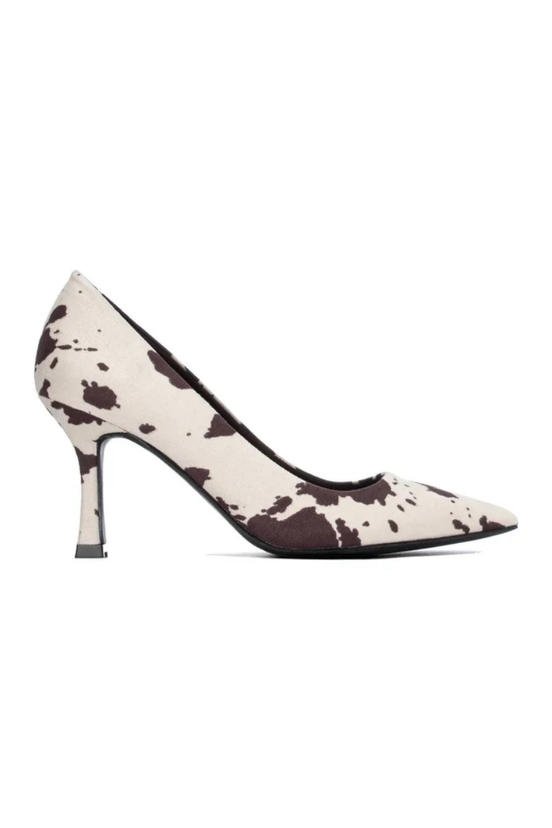 Suede Printed High Heels